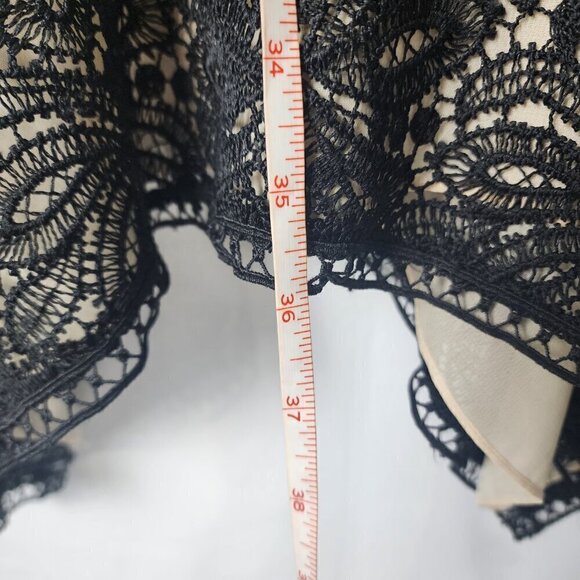 Elie Tahari Lace Overlay Asymmetrical Hem Midi Dress 4 - Picture 8 of 8